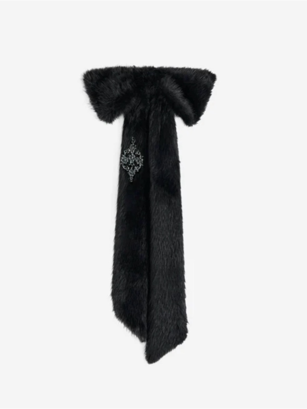 Simon Rocha Faux Fur Embellished Bow Scarf